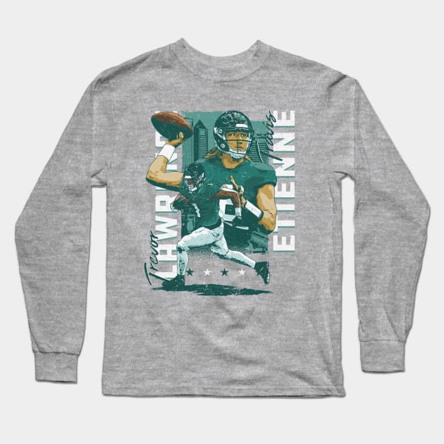 Trevor Lawrence & Travis Etienne Jacksonville Duo Long Sleeve T-Shirt by Chunta_Design